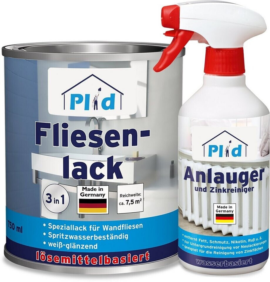 Produktbild von 3 DOSEN FLIESENLACK GLÄNZEND Fliesenfarbe WEIß 3 X 750l + LACKIERSET