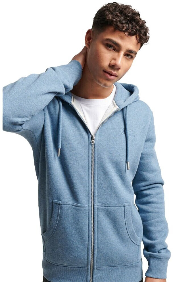 Mens light blue zip up hoodie on sale