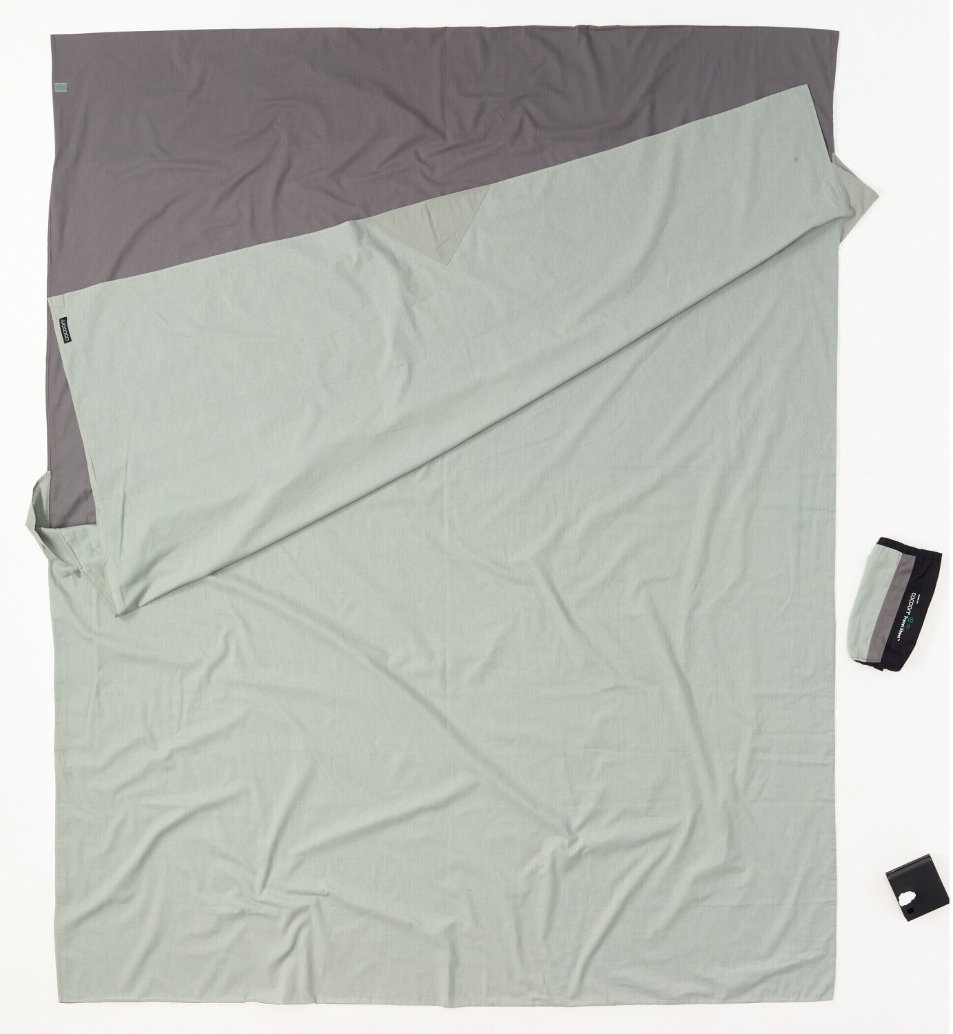 Cocoon TravelSheet Cotton double 220 x 180cm elephant grey/bactus blue a €  37,99 (oggi)