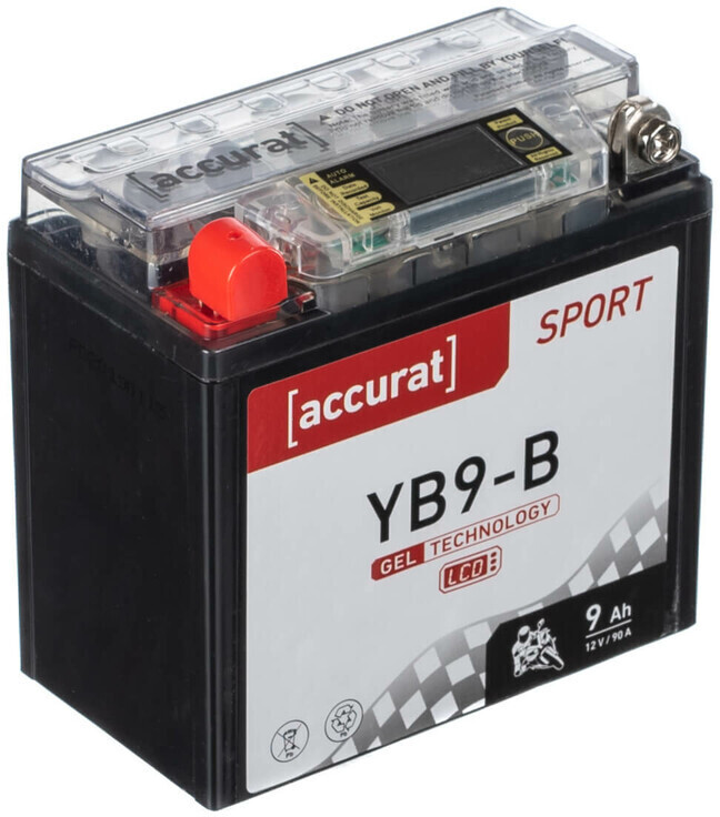 Accurat Sport GEL LCD YB12AL-A Motorradbatterie 12Ah 12V