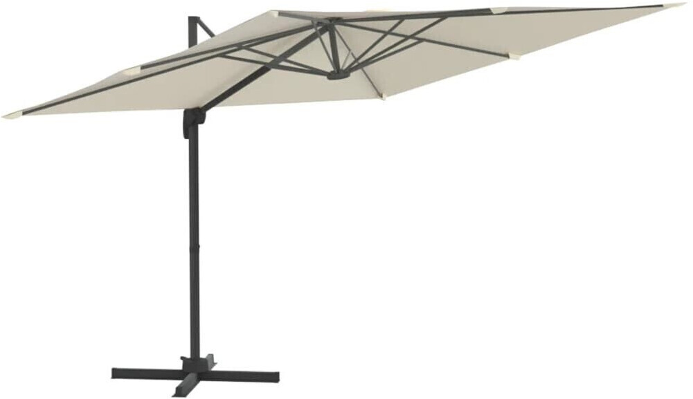 vidaXL Cantilever Umbrella LED 400x300cm (319927) sand white