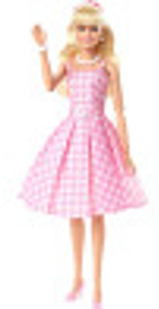 Soldes Barbie Le Film - Margot Robbie en Barbie en robe vichy rose (HPJ96)  2024 au meilleur prix sur