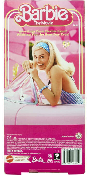 Soldes Barbie Le Film - Margot Robbie en Barbie en robe vichy rose (HPJ96)  2024 au meilleur prix sur