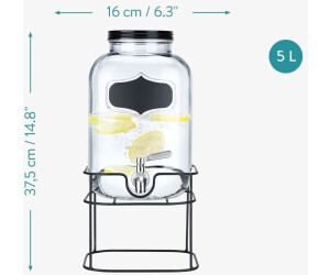 Navaris Getränkespender 5 Liter aus Glas - Zapfhahn aus Edelstahl und  Ständer ab 58,99 €