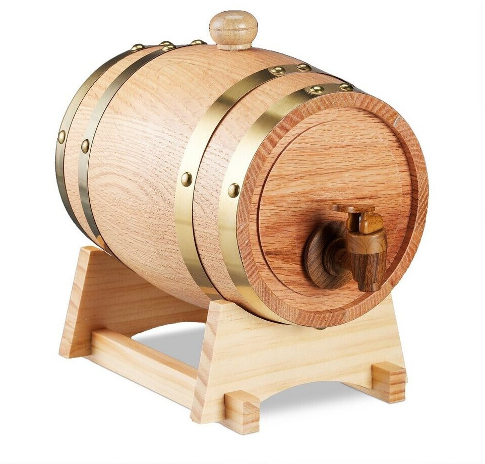 Relaxdays Beverage dispenser liquor barrel made of oak