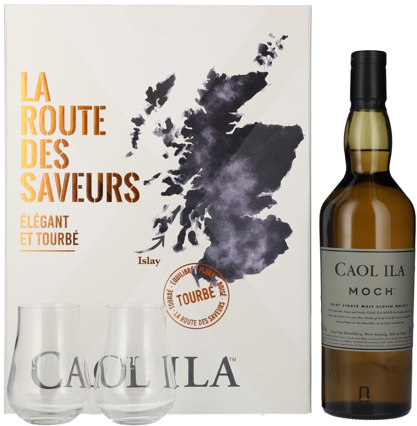 Caol Ila Moch La Route Des Saveurs Set 0.7l 43% +2 Glasses