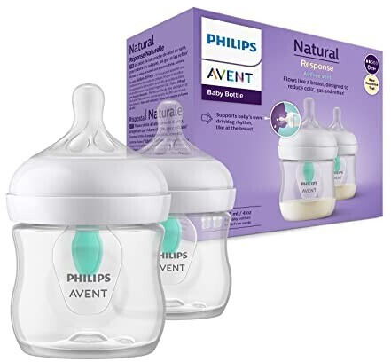 Philips Avent Biberón Natural Response: biberón de 125 ml con sistema  AirFree, sin BPA, para recién nacidos a partir de 0 meses (modelo  SCY670/01) : : Bebé