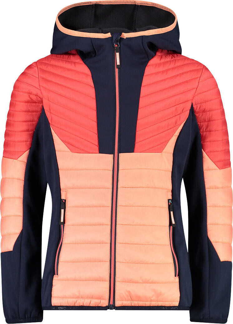 CMP Kid G Jacket Hybrid Fix Hood (32Z4435) flamingo