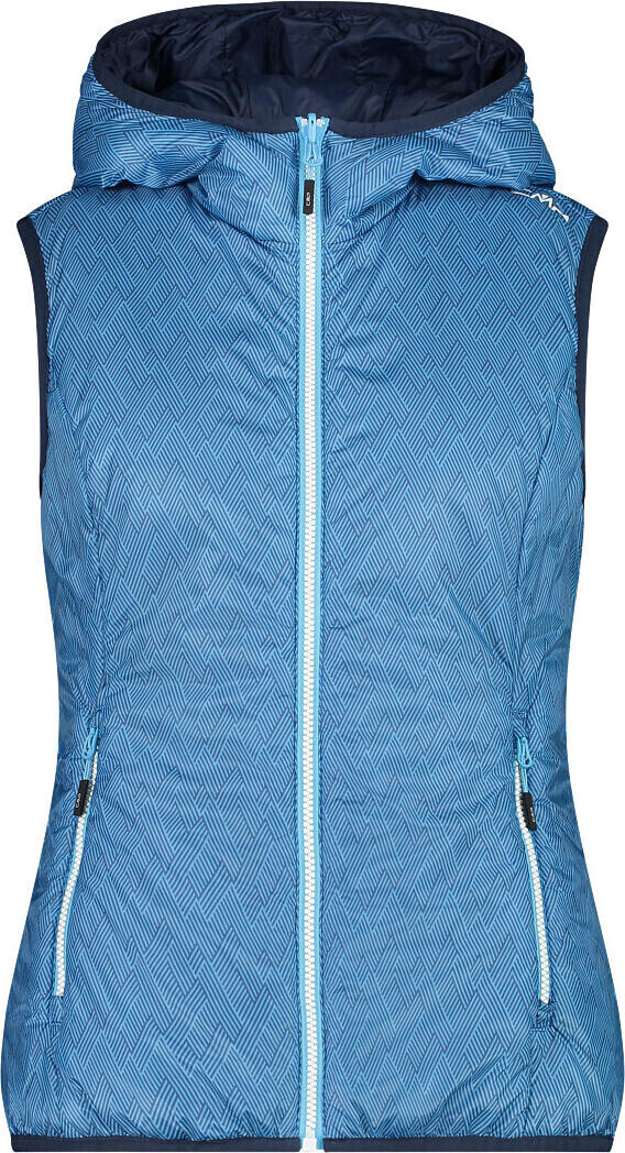 CMP Woman Reverse Vest Fix Hood (33Z5146) cielo-dusty blue