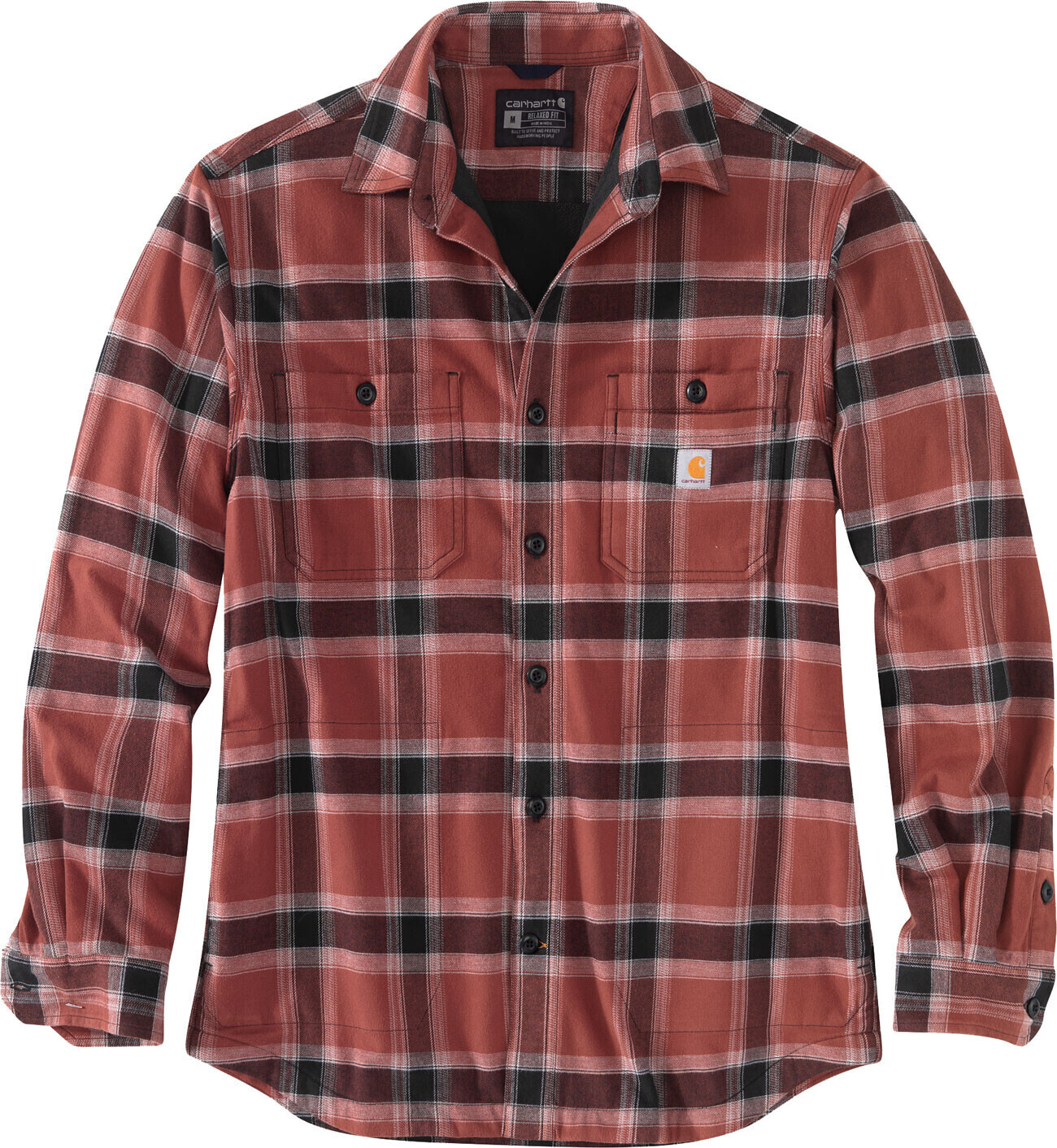 Carhartt Hamilton Fleece Hemd dark red/Rot/grey