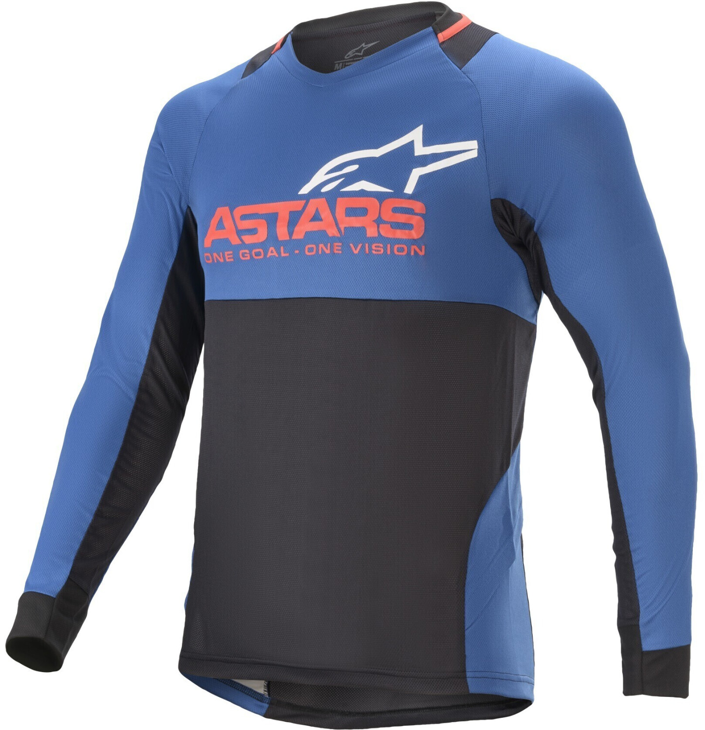 Photos - Cycling Clothing Alpinestars Drop 8.0 Long Sleeve Jersey mid blue/bright red 