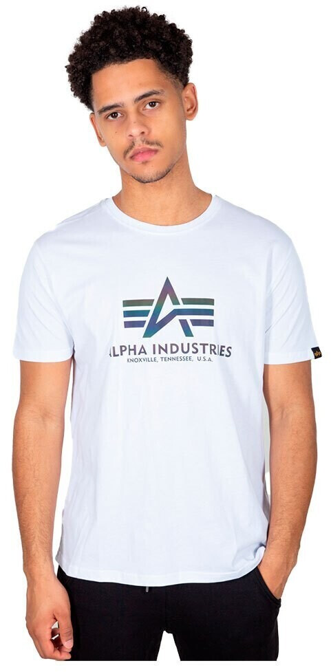 Alpha Industries Basic Rainbow Reflective Short Sleeve T-Shirt (100501RR) white