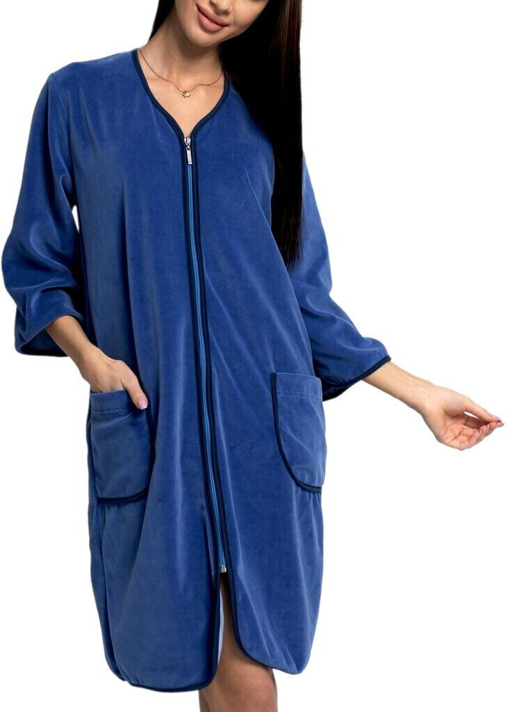 Aquarti Ladies velor bathrobe short Jeans
