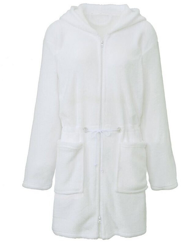 CelinaTex Famous ladies bathrobe short white