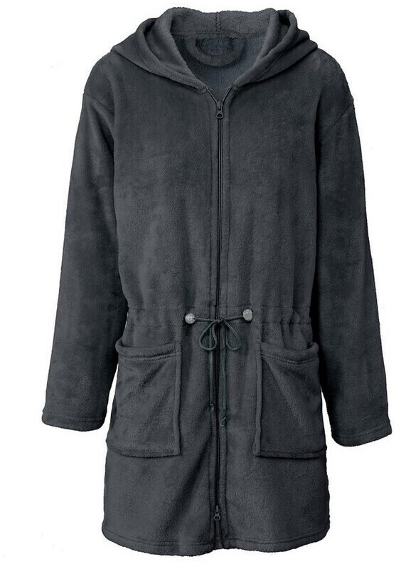 CelinaTex Famous ladies bathrobe short anthracite