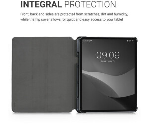 FINTIE Coque Pour IPad Pro 12.9 Pouces 2022/2021/2020/2018 (6e/5e/4e/3e Génération) - [Rangement De Pencil] Housse Rotative à 360° Etui Veille/ Réveil Auto Pochette Pivotante, Marbre Océan