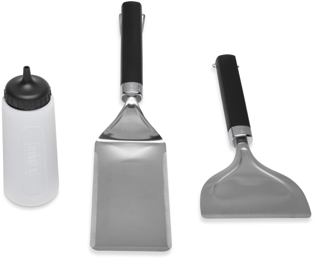 Set 3 pièces outils à barbecue gris/noir en acier inoxydable +