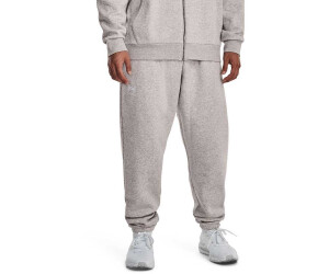 Under Armour ESSENTIAL - Tracksuit bottoms - pitch gray medium heather / /  white/grey 