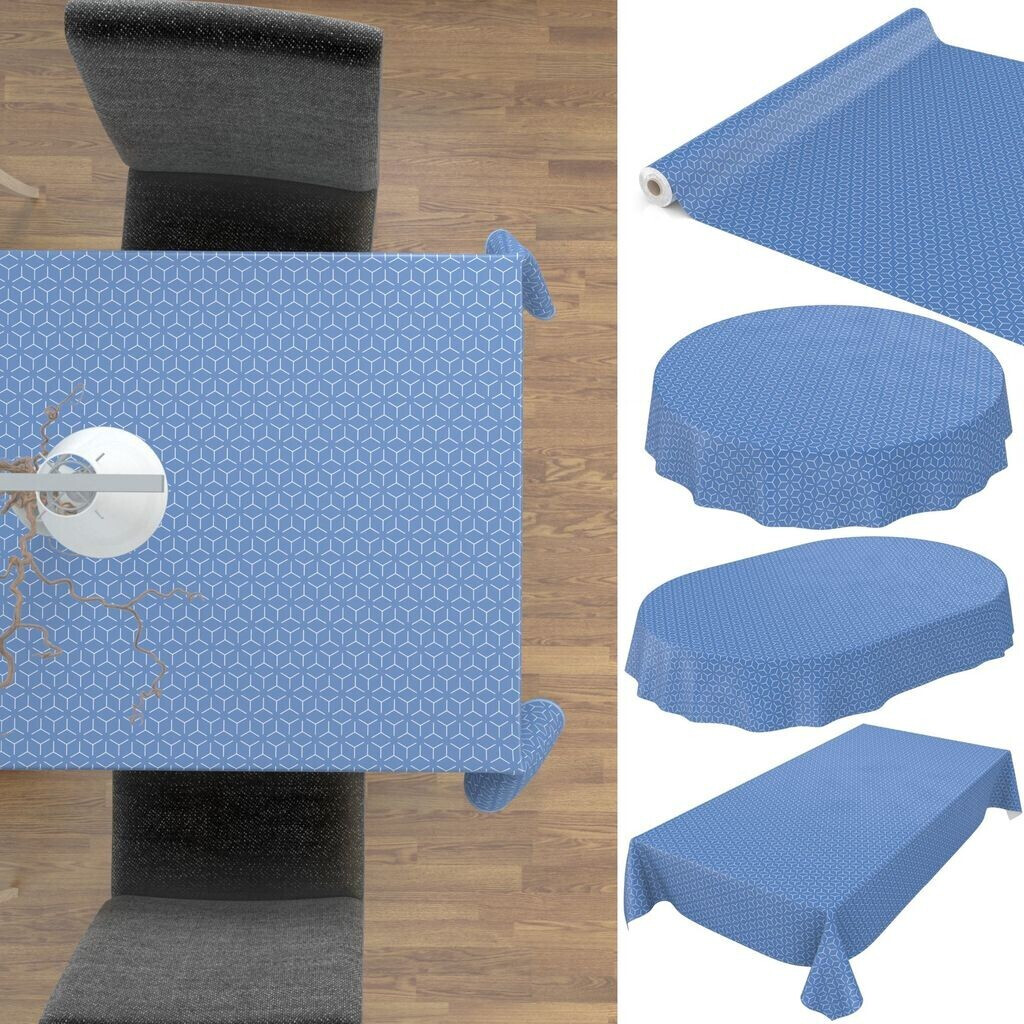 FILU Tovagliette In Feltro Rotonde 35 Cm - Set Da 4 Pezzi In Tessuto Poliestere Blu, Lavabili, Personalizzabili
