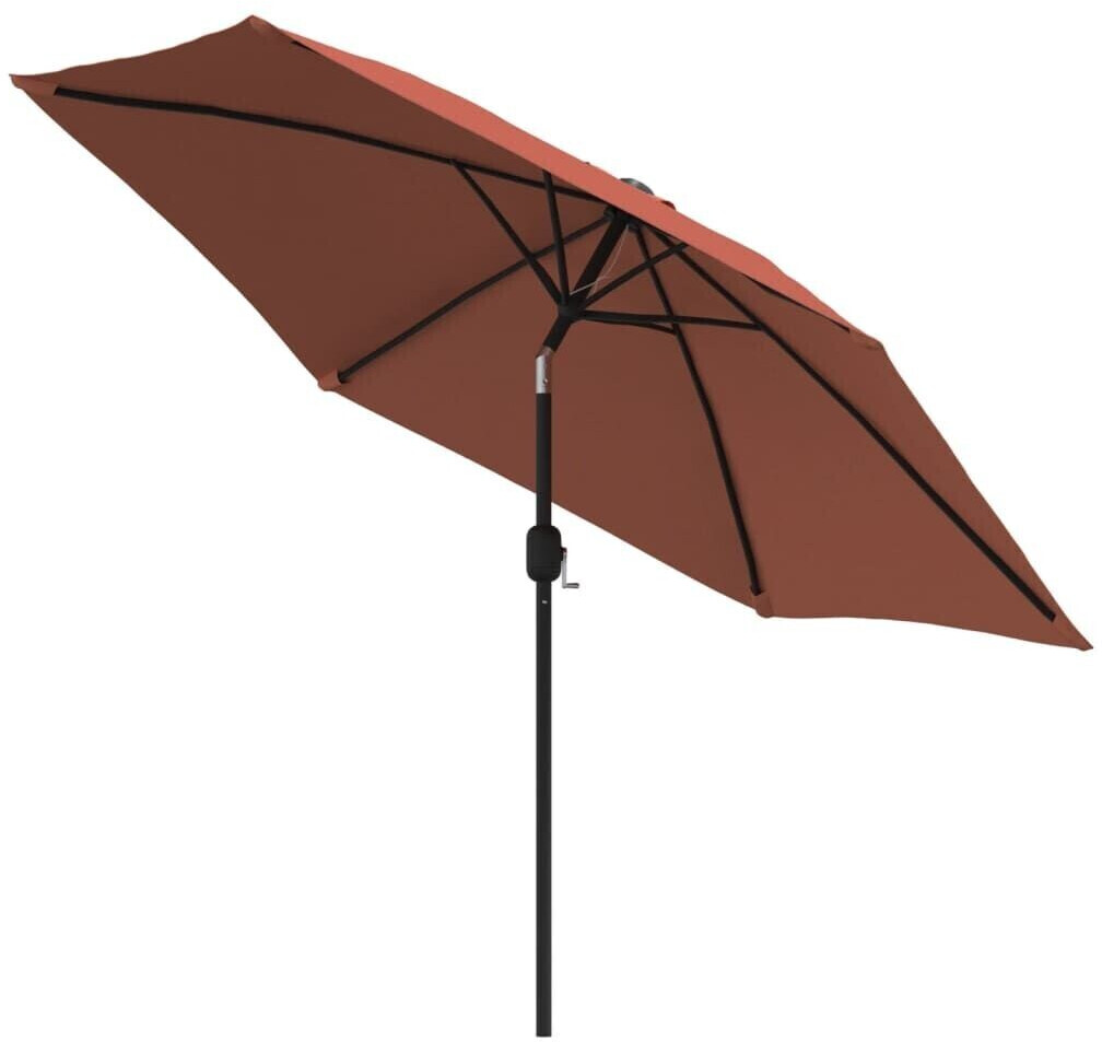 vidaXL Parasol avec lumières LED mât en acier 300 cm Terracotta Rouge
