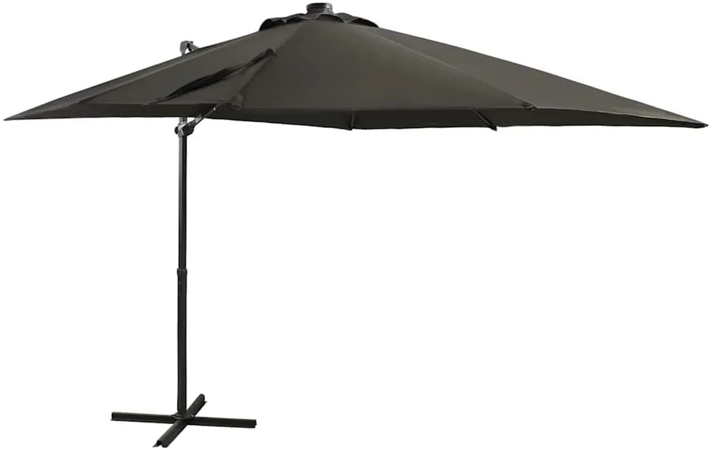 VidaXL Ampelschirm Mit LED-Beleuchtung – 400x300 Cm, Sandfarbe, Aluminium-Mast, Kurbelsystem & Neigbar