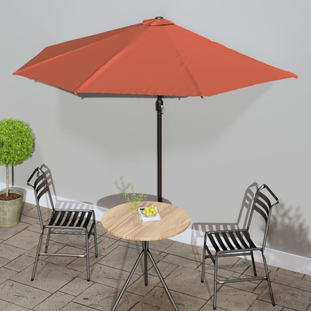 vidaXL Parasol de balcon avec mât en aluminium 300x150x253cm Terracotta