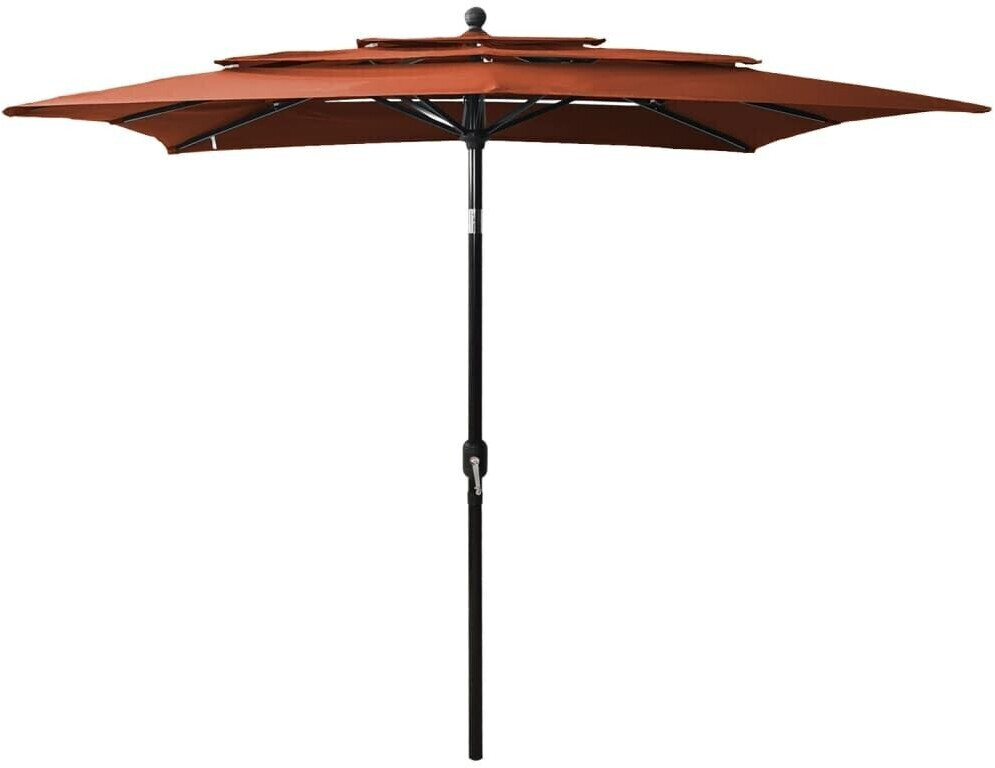 vidaXL Parasol avec mât en aluminium 3 couches 2,5x2,5m rouge terracotta