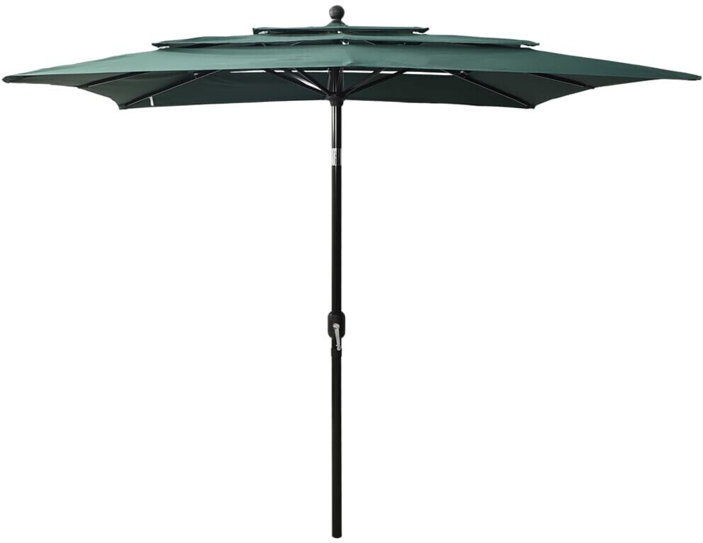 vidaXL Parasol avec mât en aluminium 3 couches 2,5x2,5m Vert