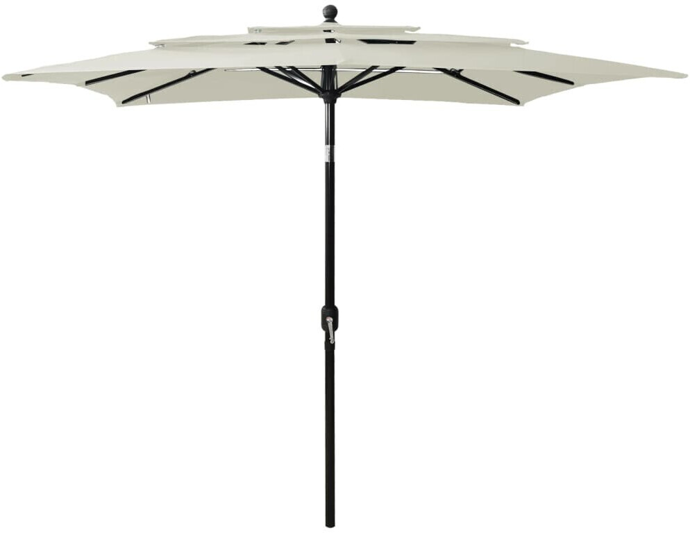 vidaXL Parasol avec mât en aluminium 3 couches 2,5x2,5m couleur sable