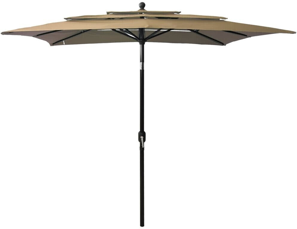 vidaXL Parasol avec mât en aluminium 3 couches 2,5x2,5m Taupe