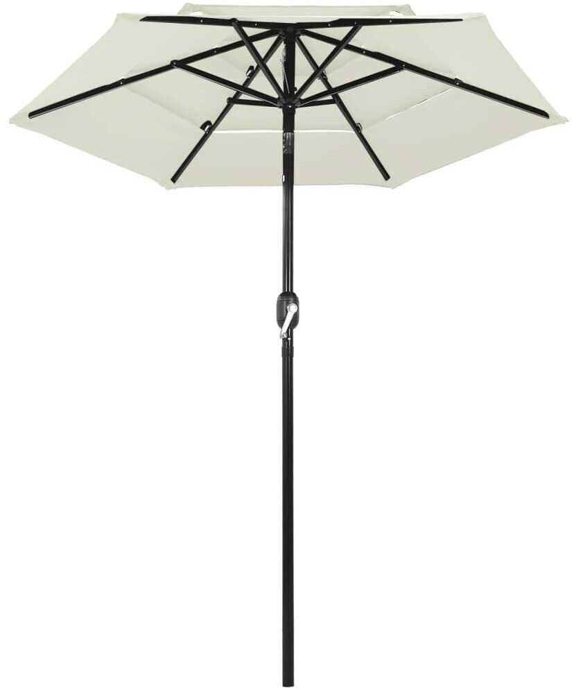 vidaXL Parasol avec mât en aluminium 3 couches 2m couleur sable