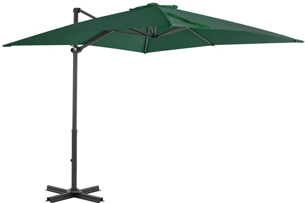 vidaXL Parasol déporté avec mât en aluminium 250x250cm Vert