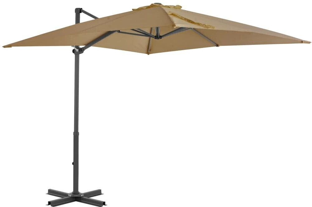 vidaXL Parasol déporté avec mât en aluminium 250x250cm Taupe