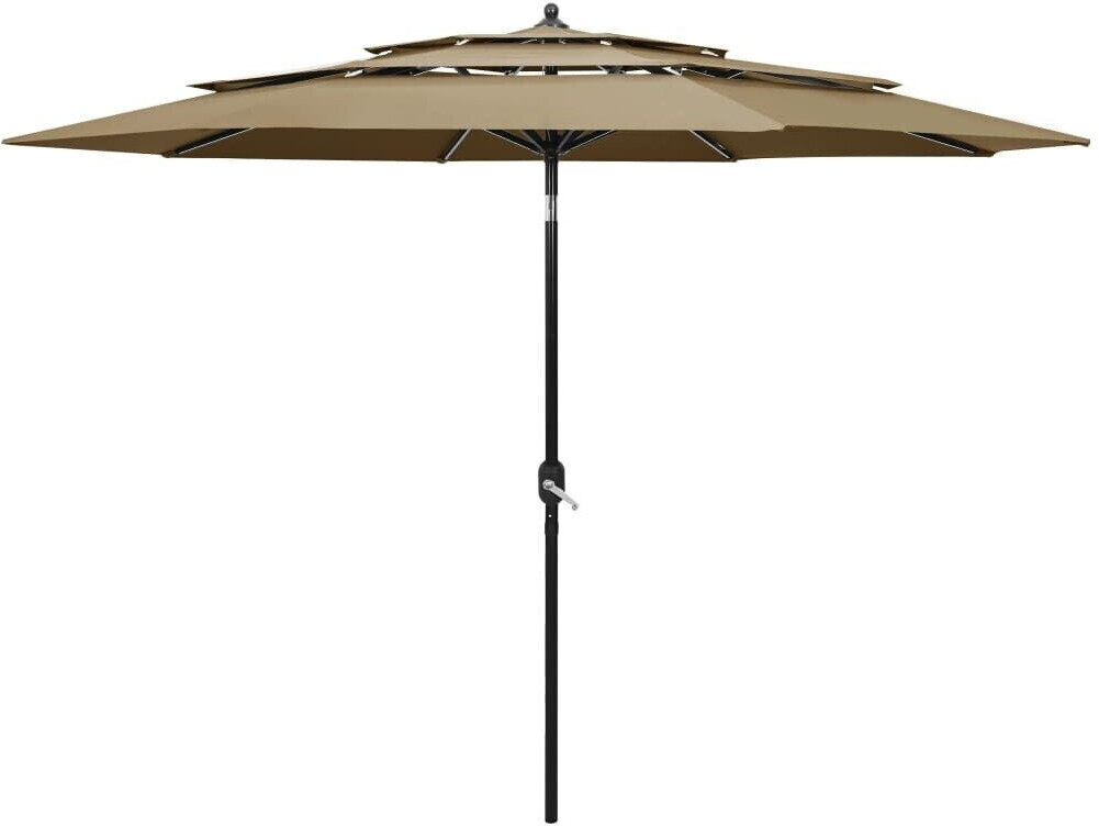 vidaXL Parasol avec mât en aluminium 3 couches 3m Taupe