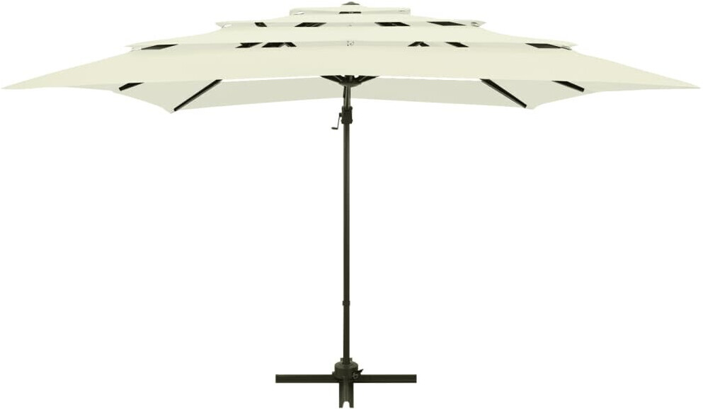 vidaXL Parasol avec mât en aluminium 4 couches 250x250cm couleur sable