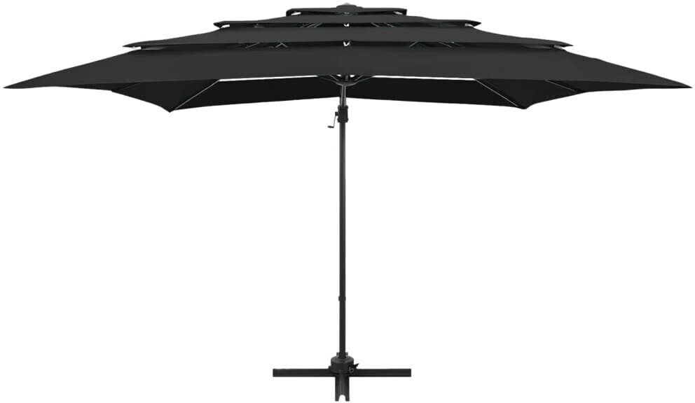 vidaXL Porte-parasol d'extérieur Noir