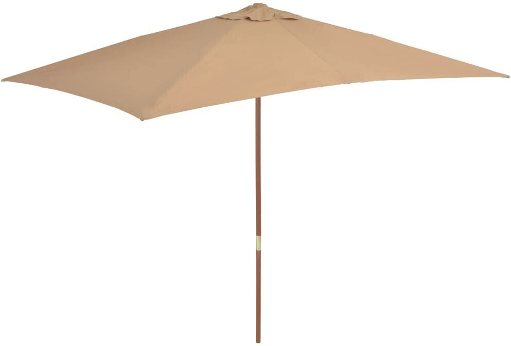 vidaXL Parasol avec mât en bois 200x300cm Taupe