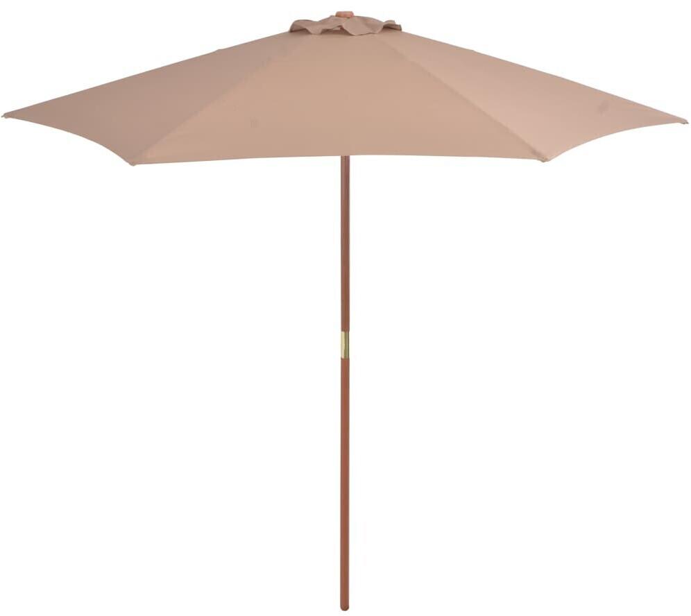 vidaXL Parasol avec mât en bois 270cm Taupe