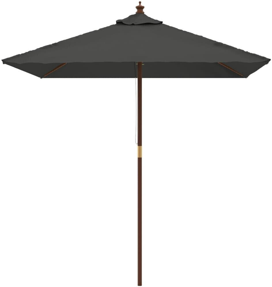 vidaXL Parasol avec mât en bois 198x198x231cm Anthracite
