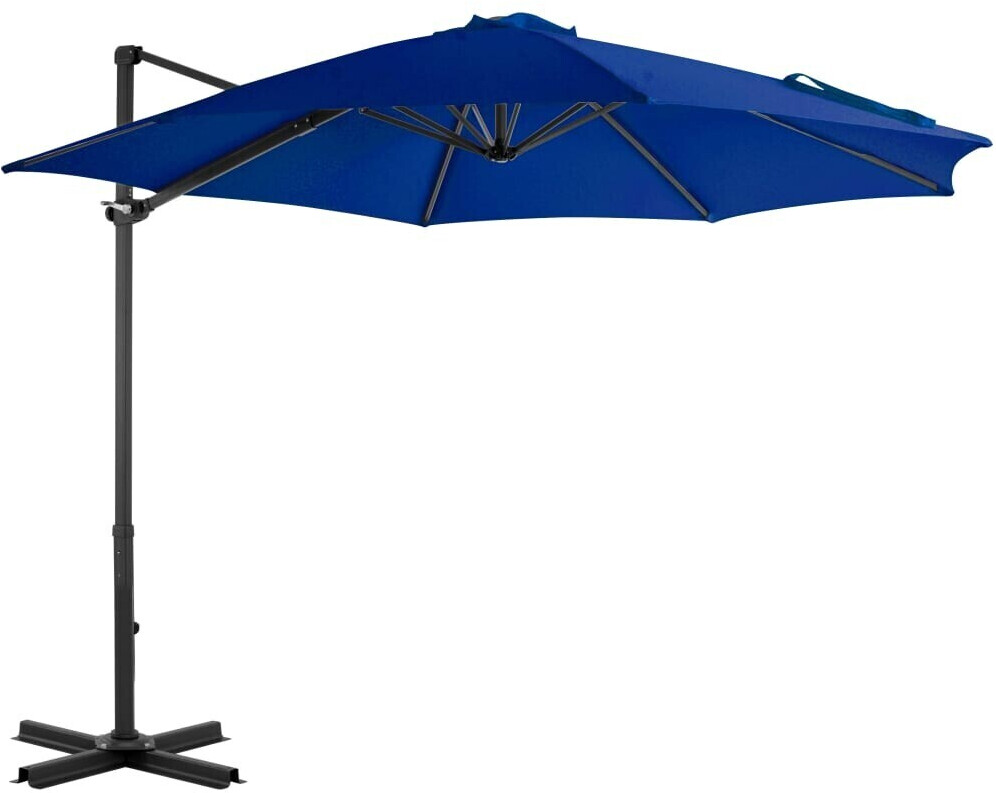 vidaXL Parasol déporté avec mât en aluminium 300cm bleu azur