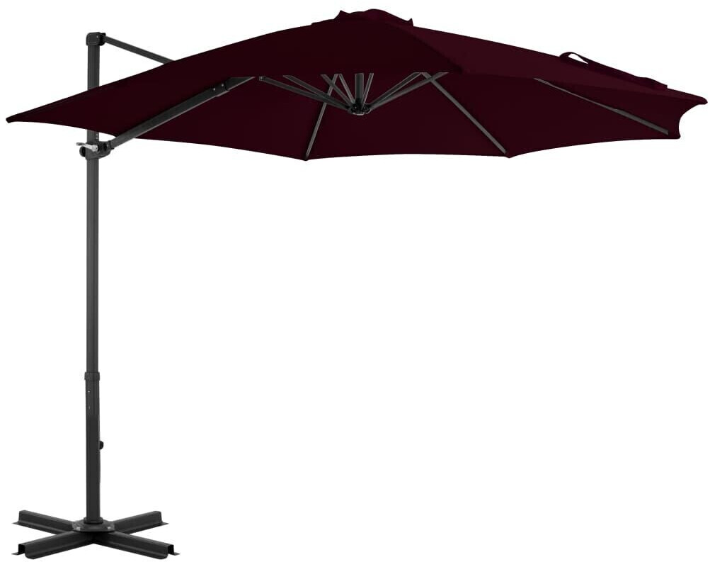 vidaXL Parasol déporté à mât en aluminium 300cm Rouge