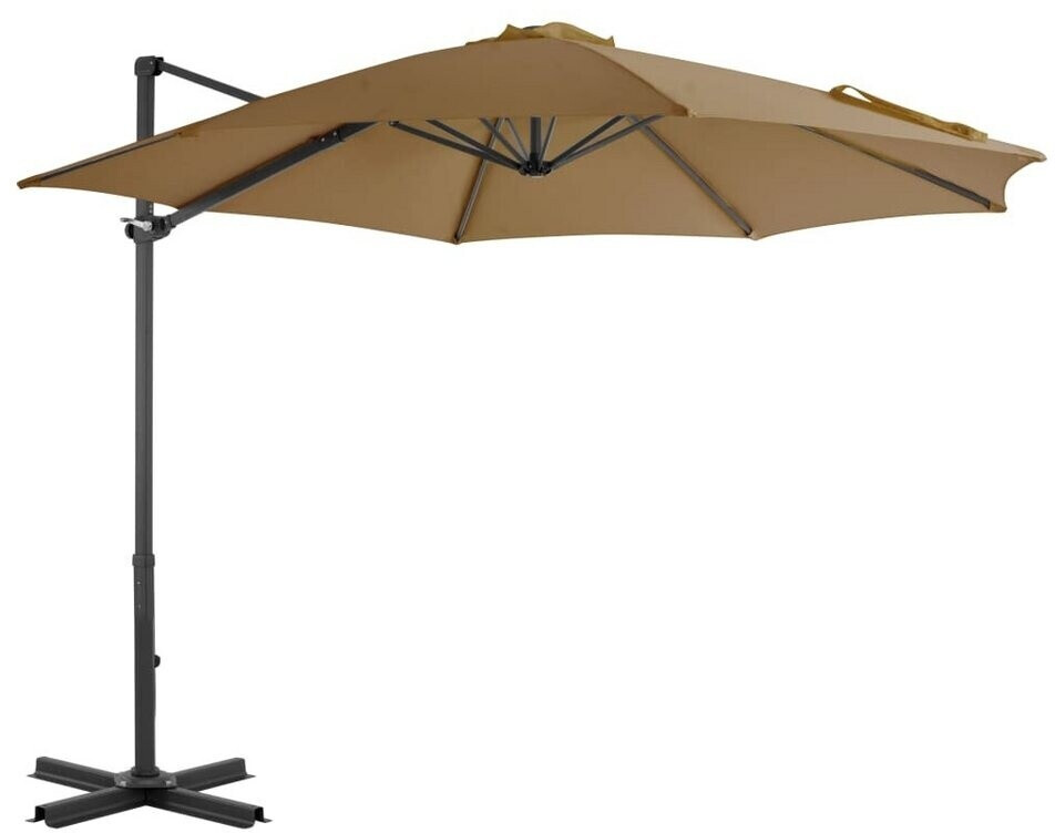 vidaXL Parasol déporté avec mât en aluminium 300cm Taupe