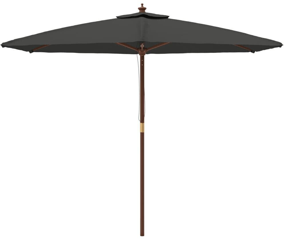 vidaXL Parasol avec mât en bois 299x240cm Anthracite