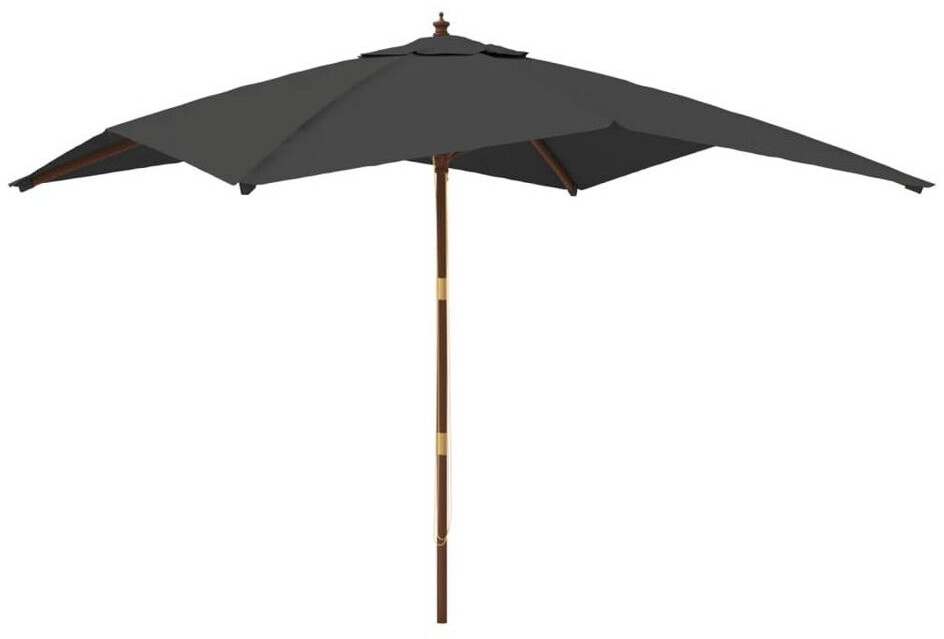 vidaXL Parasol avec mât en bois 300x300x273cm Anthracite