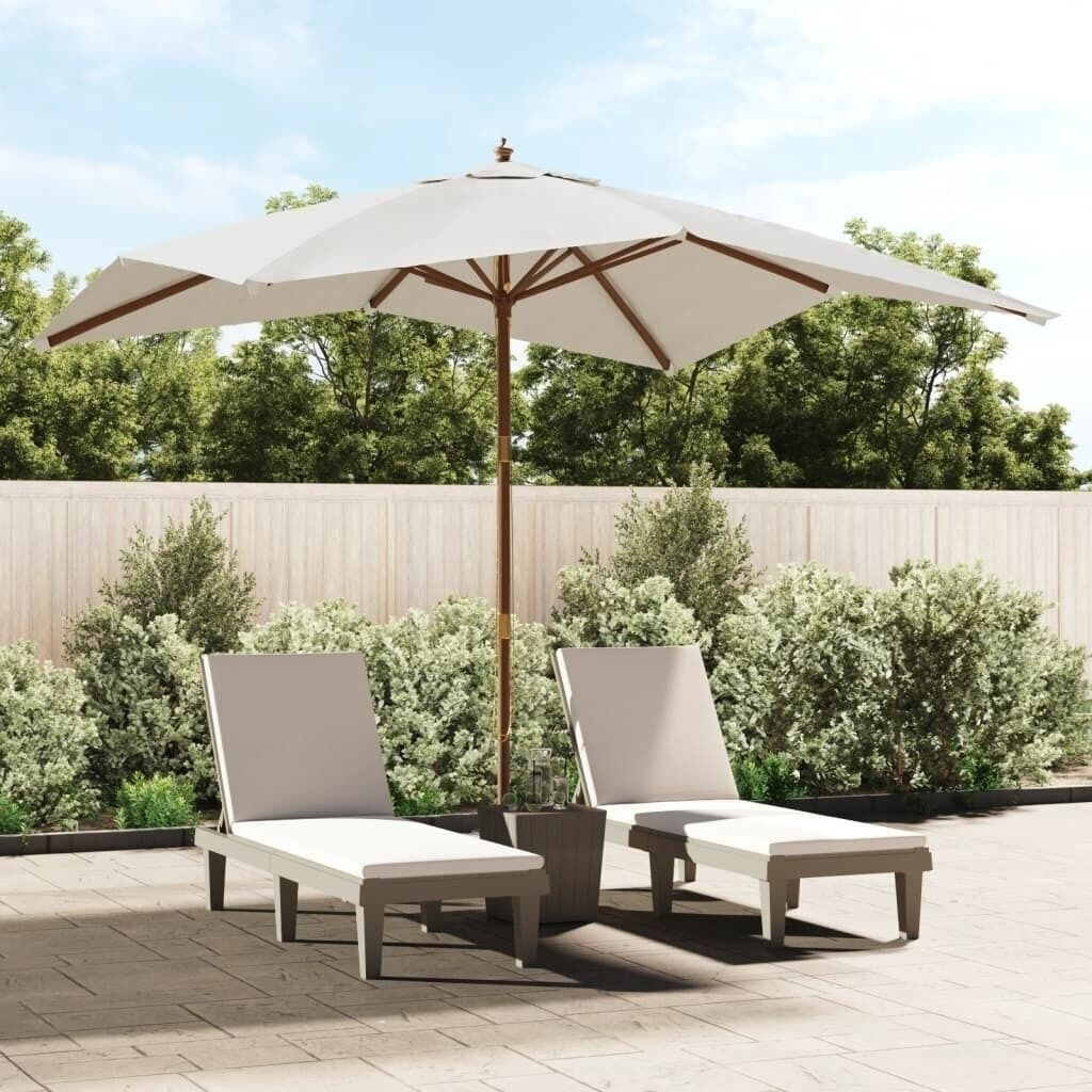 vidaXL Parasol avec mât en bois 300x300x273cm couleur sable