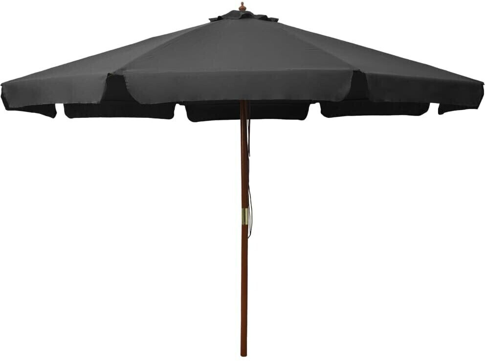 vidaXL Parasol avec mât en bois 330cm Anthracite