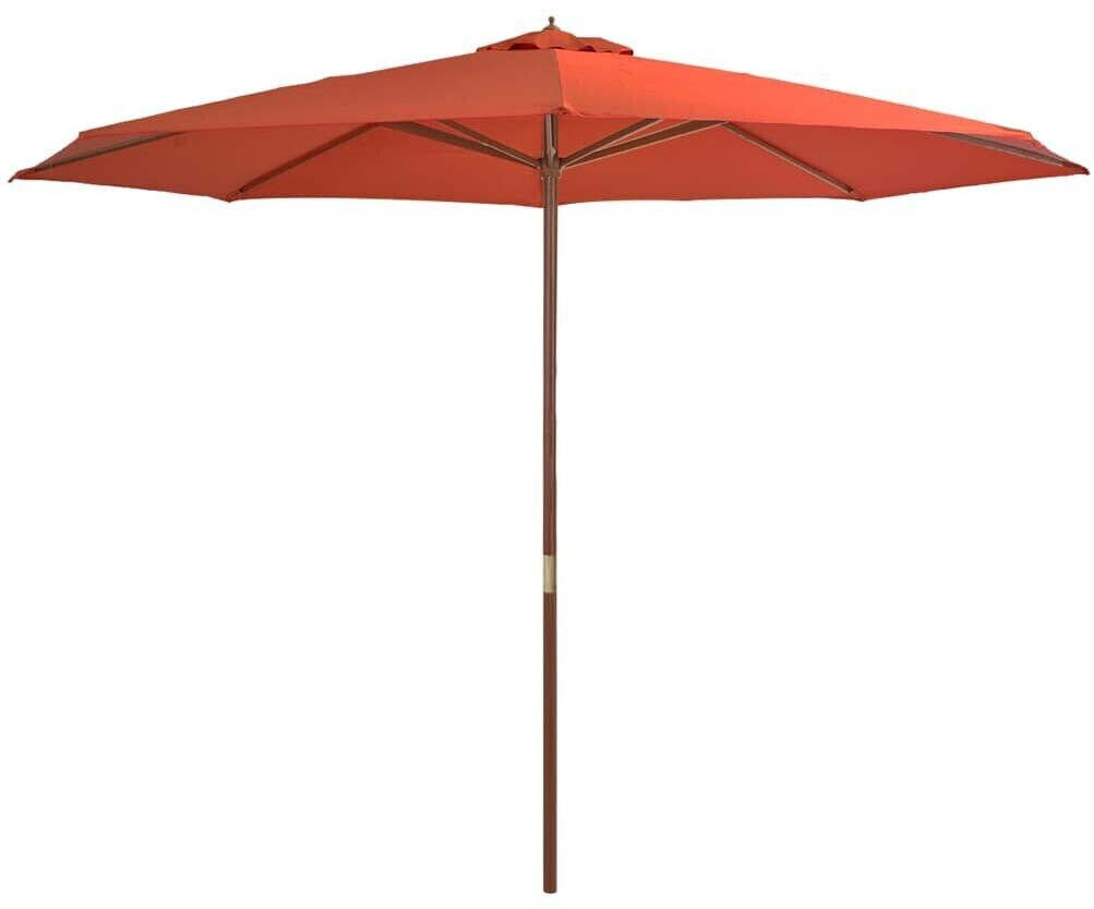 vidaXL Parasol avec mât en bois 350cm Terracotta