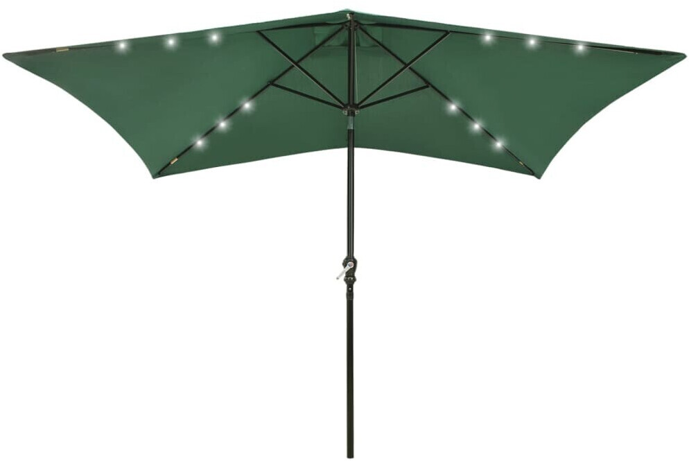 Photos - Parasol VidaXL  with LEDs and Steel Pole 2x3m Green 