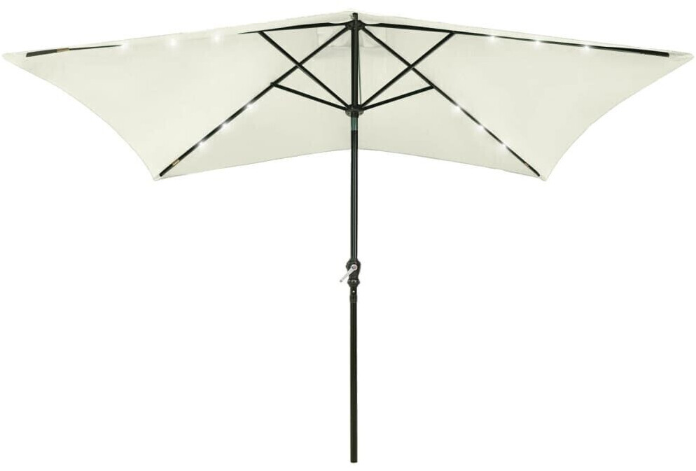 Photos - Parasol VidaXL  with LEDs and Steel Mast 2x3m Sand-Colored 