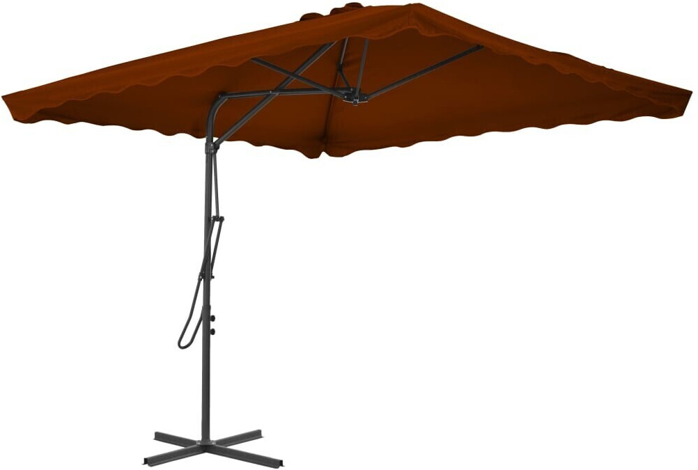 vidaXL Parasol avec mât en acier 250x250x230cm Terracotta-Rouge